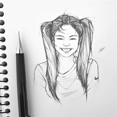 Nikki On Instagram Jennie Is Always Fun To Sketch 🥰 Blackpink