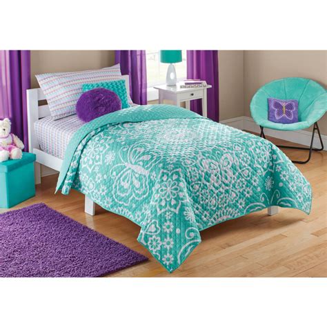 Mainstays Kids' Purple Butterfly Coordinated Bed in a Bag ...