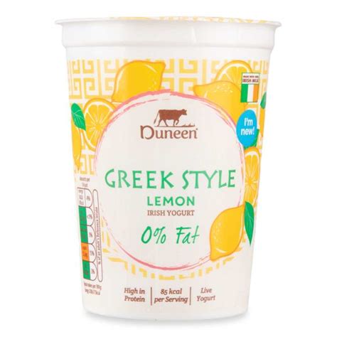 Greek Style Fat Free Lemon Irish Yogurt 450g Duneen Dairy Aldiie