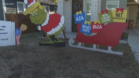 Trump Grinch Display Steals Mixed Reactions In Austin