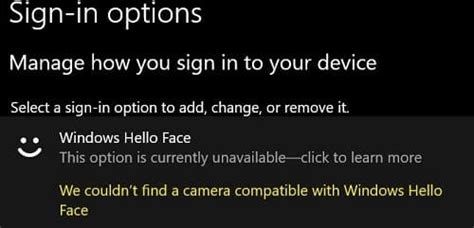 Fix Camera Is Not Compatible With Windows Hello Face Technipages