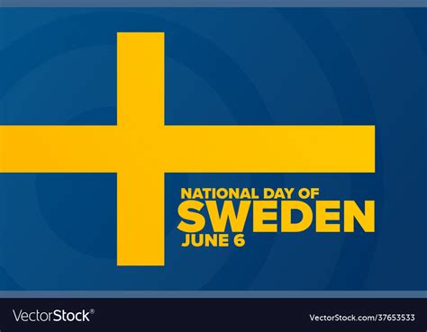 National Day Sweden June 6 Holiday Concept Vector Image