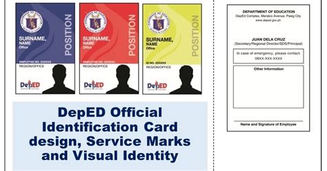 Deped Official Identification Card Design Service Marks And Visual