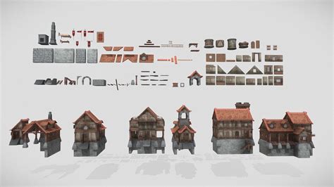 Modular Medieval House Buy Royalty Free 3d Model By Emj3d Aa1400c Sketchfab Store
