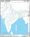 Big size | Practice Map of India Rivers |Pack of 100 Maps| Outline Map
