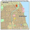 Aerial Photography Map of Evanston, IL Illinois
