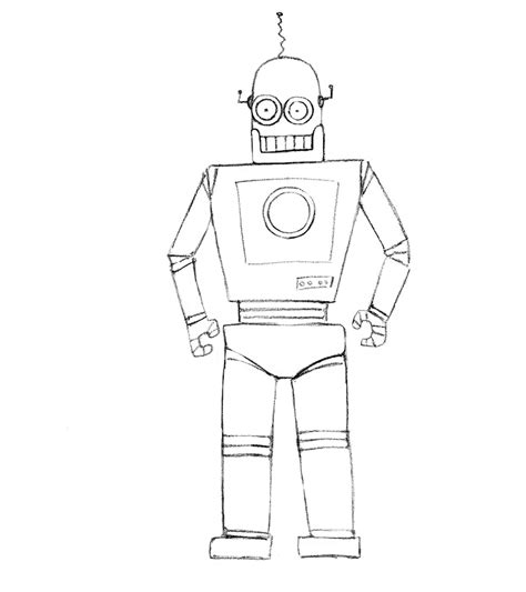 How do you draw a cool cartoon robot? How to Draw a Robot for Kids | Drawingforall.net