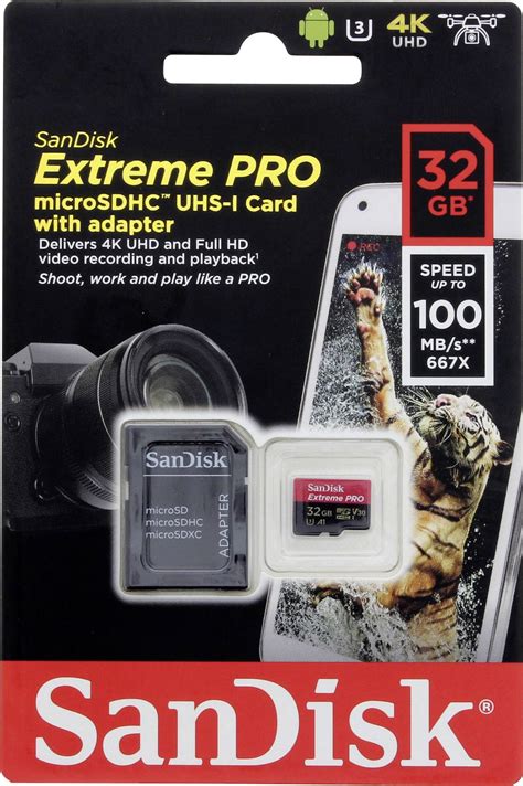 Sandisk Extreme Pro Microsdhc Card 32 Gb Class 10 Uhs I Uhs Class 3