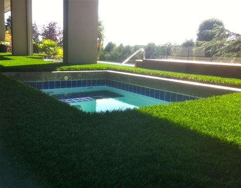 When your swimming pool is surrounded by synthetic turf. Pool Season