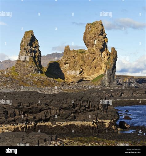 Coastal Landscape With Rock Formation Lóndrangar Snæfellsjökull