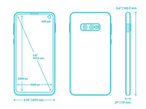 Samsung Galaxy S10 2019 Dimensions And Drawings Dimensionsguide