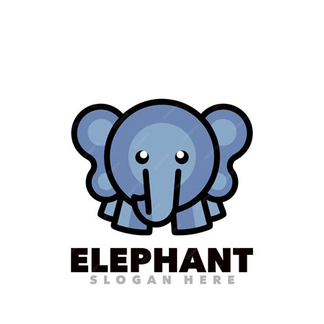 Premium Vector Elephant Mascot Simple Logo Design