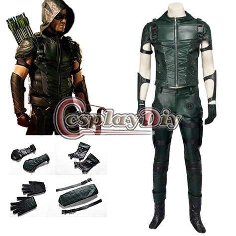 Cosplaydiy Green Arrow Season 4 Oliver Queen Cosplay Costume Outfit