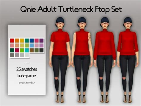 Turtleneck Fmtop Set At Qvoix Escaping Reality Sims 4 Updates