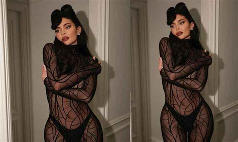 Kylie Jenner Strips Down To Transparent Black Dress