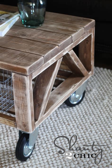 A table consists of the top, an apron that hangs down underneath the table, and the legs. DIY 2x4 Coffee Table! | Home and Heart DIY