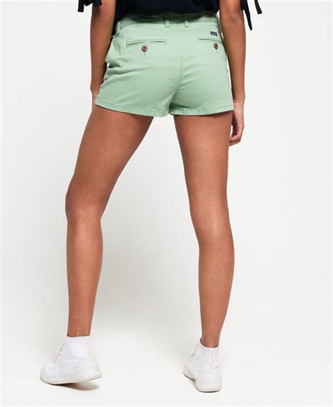 Womens Chino Hot Shorts In Green Superdry