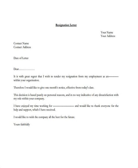 9 Official Resignation Letter Template 9 Free Word Pdf Format Download