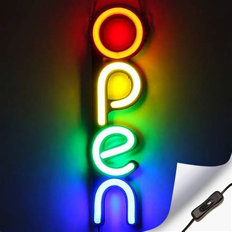 Vertical Led Neon Open Sign For Business Bright Led Open Sign With On