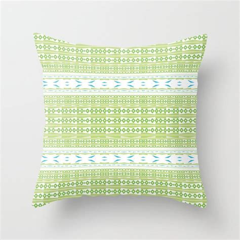 Lime Green Blue Multi Pattern Throw Pillow By Artaddiction45 Society6
