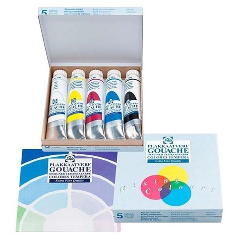 Talens TÉmperas Gouache Caja CartÓn 5 Tubos 20 Ml