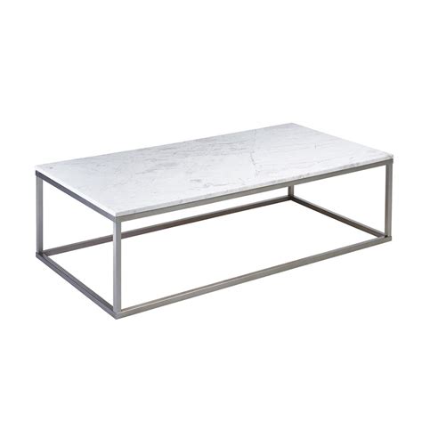 Custom fixture tables and jigs built to order. Cadre Marble Rectangular Coffee Table White | dwell