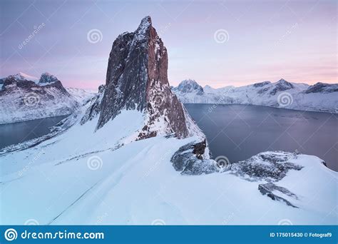 Panorama Of Snowy Fjords And Mountain Range Senja Norway Amazing