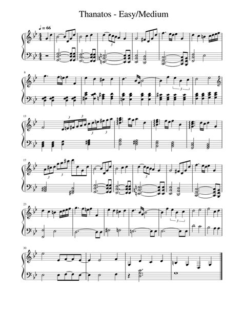 Thanatos Easymedium Piano Sheet Music For Piano Solo
