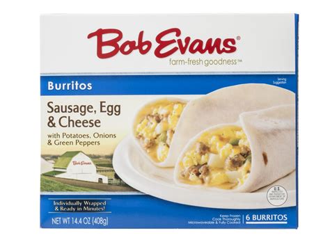 Bob Evans Sausage Egg And Cheese Burritos With Potatoes Onions And Green