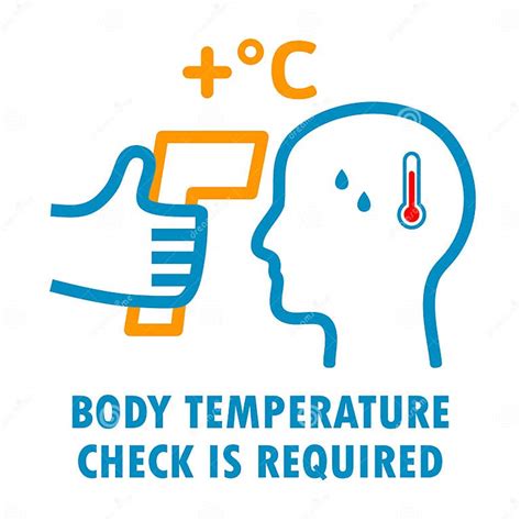 Simple Icon Line Illustration Showing Body Temperature Check Sign Stock