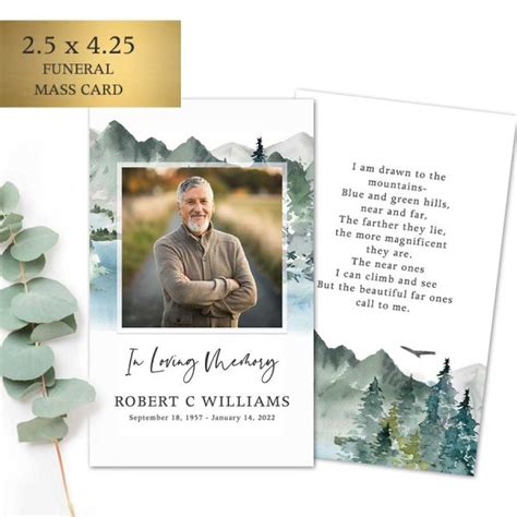 Funeral Mass Cards Mountain Theme Photo And Funeral Poem