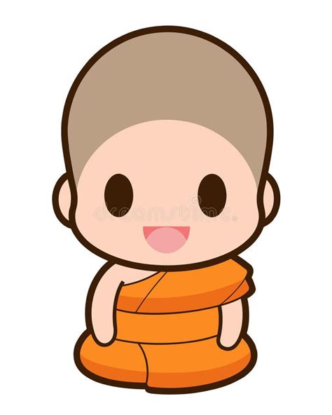 Buddhist Monk Vector Illustration Buddhist Monk Buddhist Cartoon