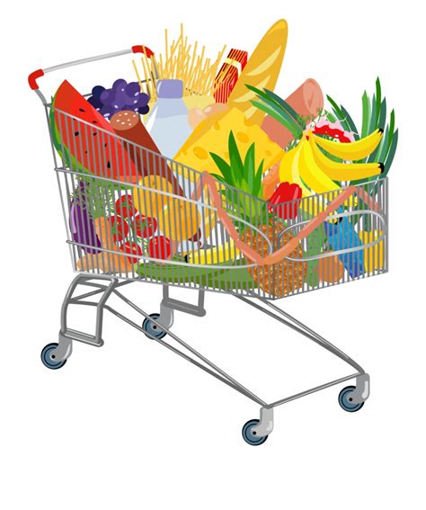 Groceries Vector Full Shopping Bag Supermarket Clipart Clip Art Library