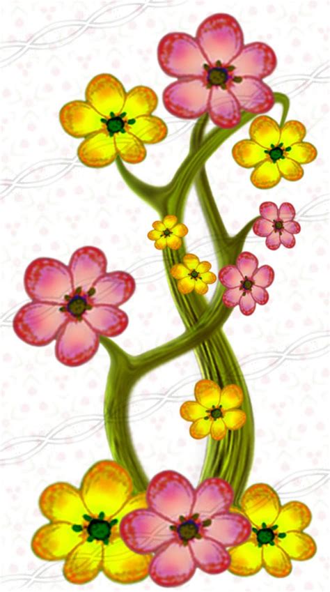 Pink Yellow Flower Clipart Digital Set Of Frames Borders