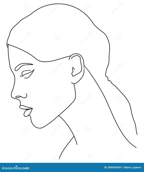 Portrait Minimalistic Silhouette Of A Female Face Stock Illustration Illustration Of Abstract