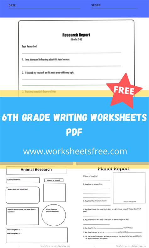 6th Grade Writing Worksheets Pdf Worksheets Free