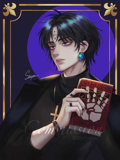 An Anime Character With Black Hair And Blue Eyes Holding A Book In
