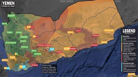 Current Map Of The Conflict In Yemen Maps On The Web