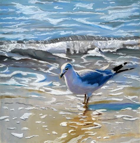 Seagull On The Beach Original Art Painting By Ria Hills Dailypainters