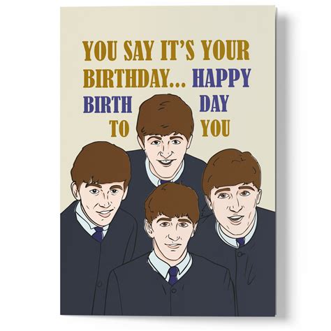 Beatles Birthday Card Beatles Birthday T Happy Birthday Card