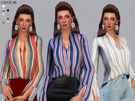 Blouse By Chloemmm At Tsr Sims 4 Updates