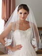 Edward Berger For Moncheri style 9725- 36″ veil with silver stitched ...