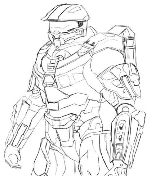 Master Chief Of Halo Coloring Pages Coloring Book Online