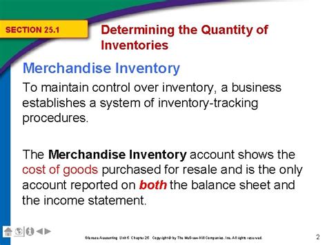 Inventories Chapter 25 Glencoe Accounting Unit 5 Chapter