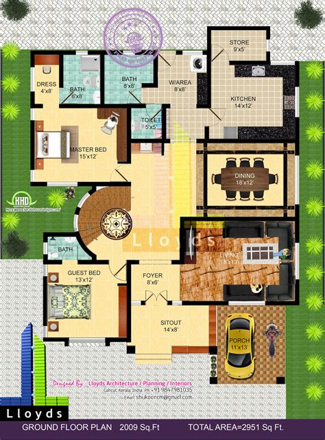 2951 Sqft 4 Bedroom Bungalow Floor Plan And 3d View House Design Plans