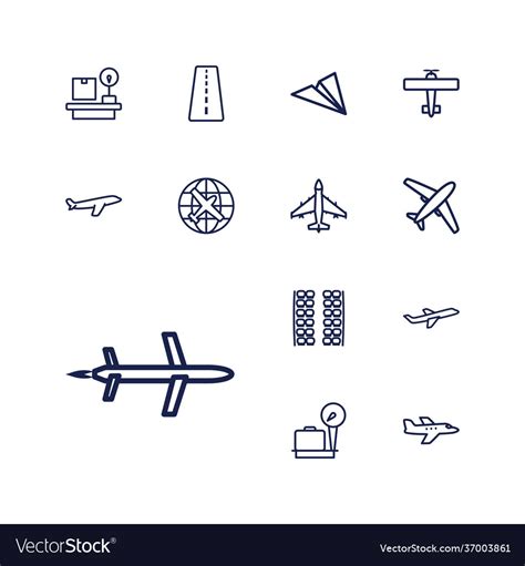 Airplane Icons Royalty Free Vector Image Vectorstock