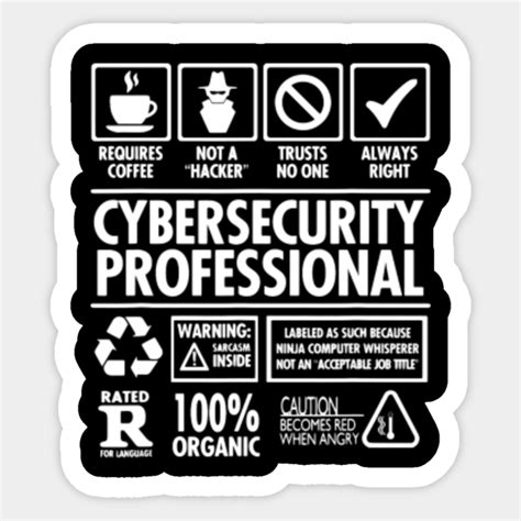 Cybersecurity Professional Not A Hacker Funny Job Cybersecurity