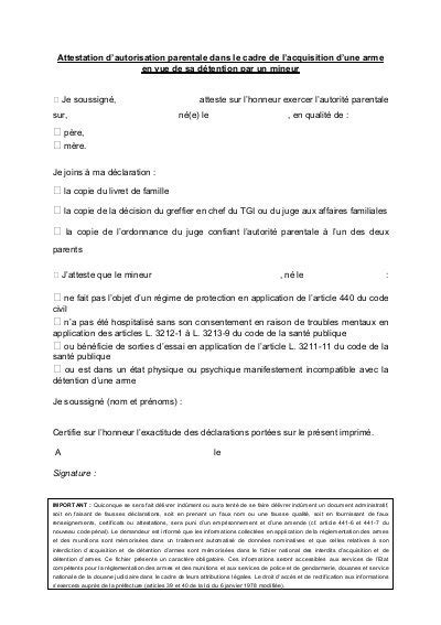 Declaration De Consentement Parental Modele De Lettre Type