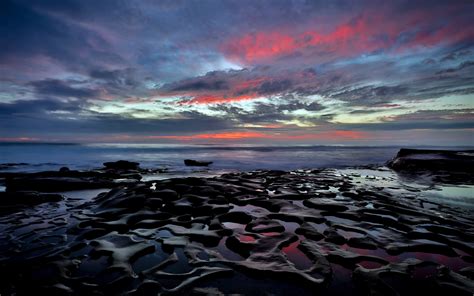 Wallpaper Landscape Sunset Sea Shore Reflection Sky Beach