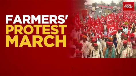Thousands Of Farmers Marching Towards Mumbai Maharashtra Farmer